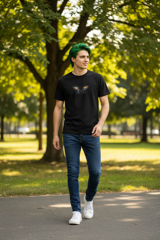 Polera Unisex Hombre Black Cat Eyes