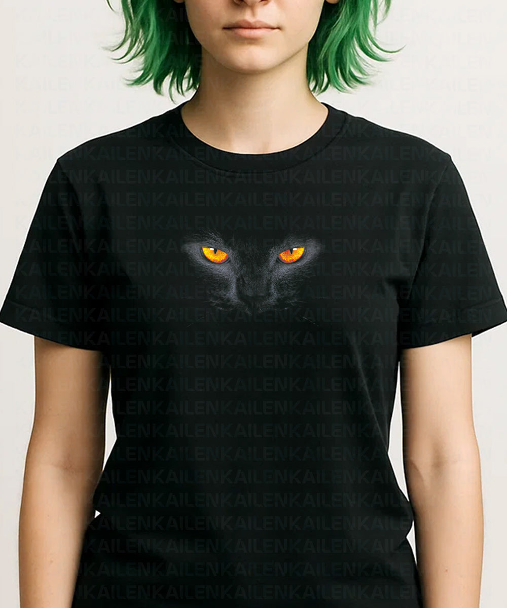 Polera Unisex Mujer Black Cat Eyes