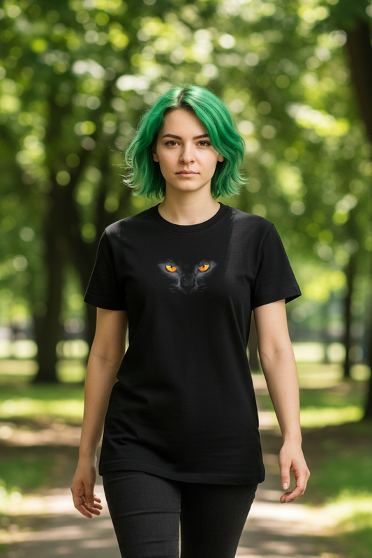 Polera Unisex Mujer Black Cat Eyes