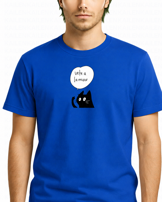 Polera Hombre Standard Vete a la Miaw - Varios Colores